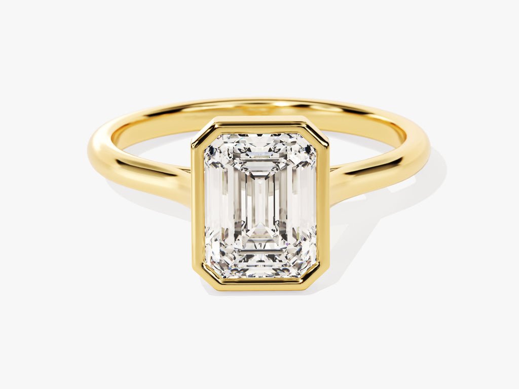 Buy 2.0CT emerald bezel lab grown diamond engagement ring online