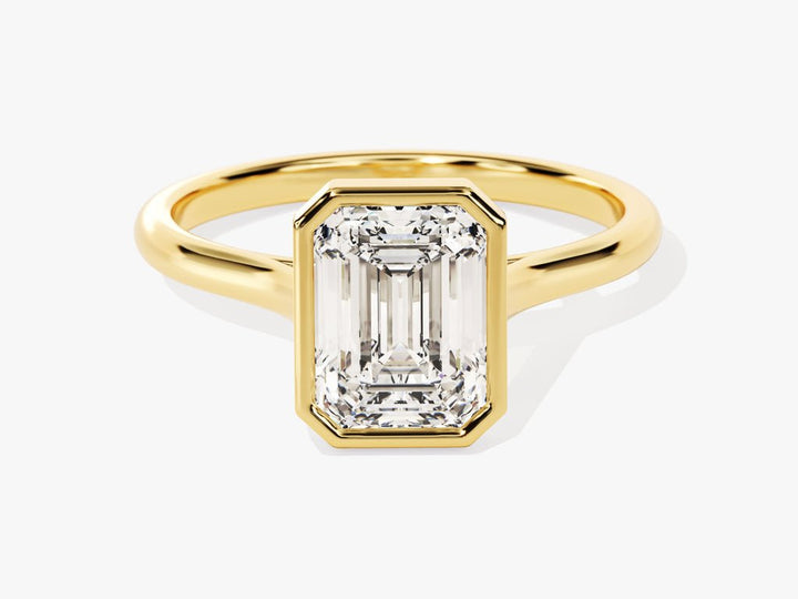 Buy 2.0CT emerald bezel lab grown diamond engagement ring online