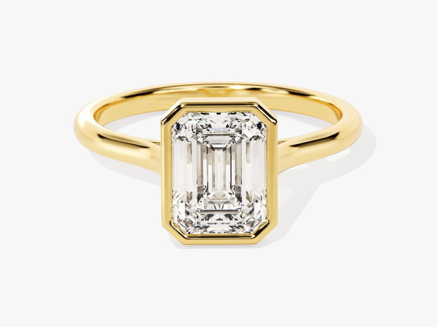 Buy 2.0CT emerald bezel lab grown diamond engagement ring online