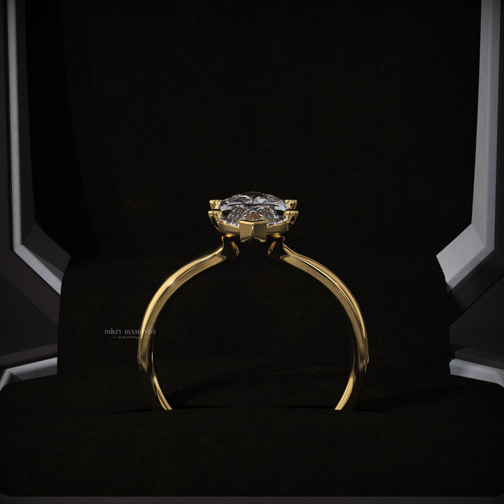 Marquise solitaire diamond engagement ring available in multiple metals