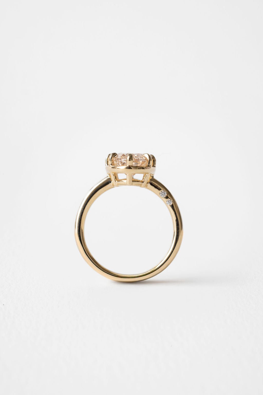 3.0CT Antique Cut Moval F - VS Lab Grown Unique Claw Diamond Bridal Ring Set - Doozy Diamonds