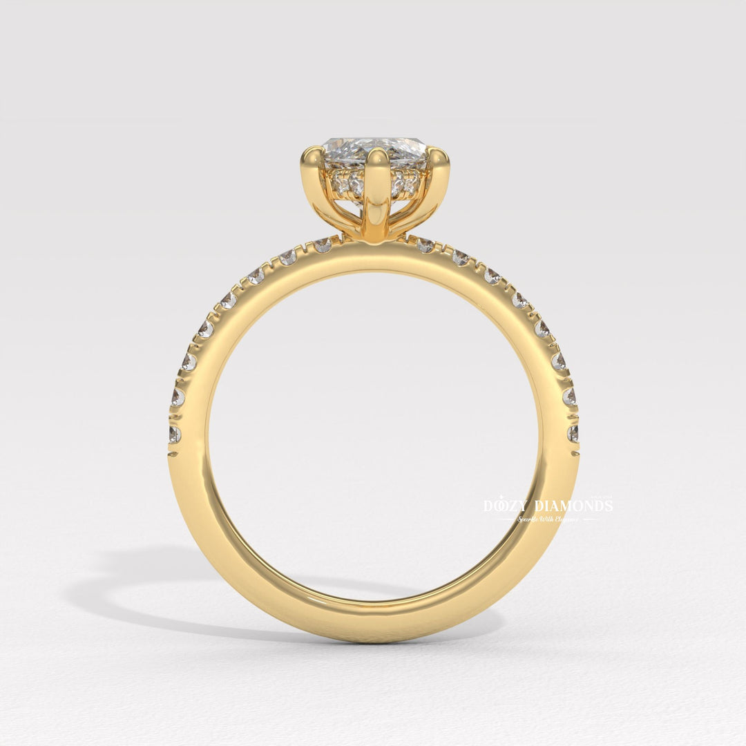 Classic marquise pave engagement ring crafted for everyday wear