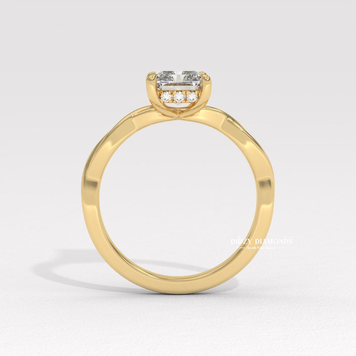 Premium radiant cut solitaire engagement ring crafted in solid gold