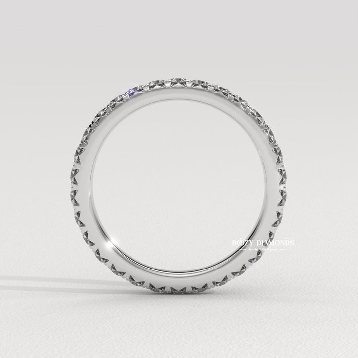 Classic Eternity diamond wedding band in rose gold