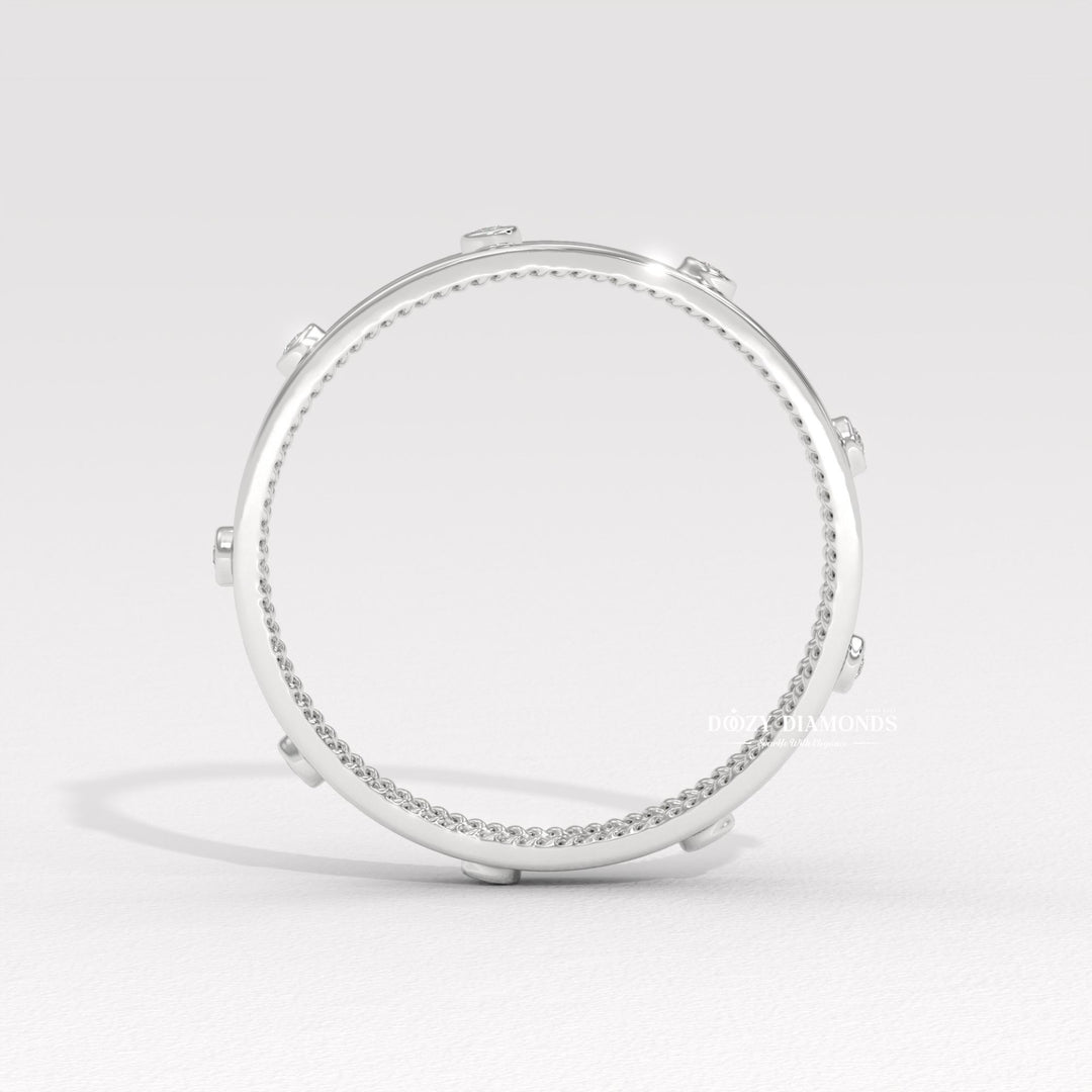 Classic Flush diamond wedding band in rose gold