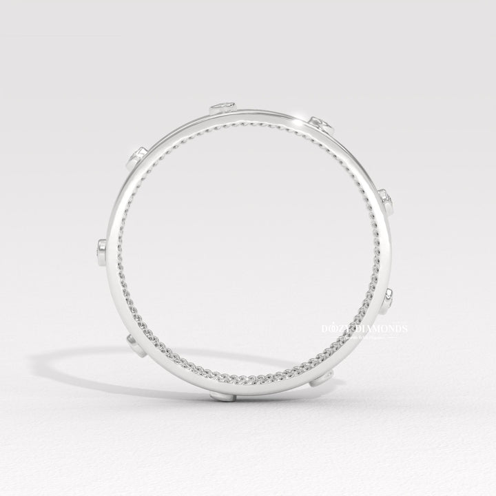 Classic Flush diamond wedding band in rose gold