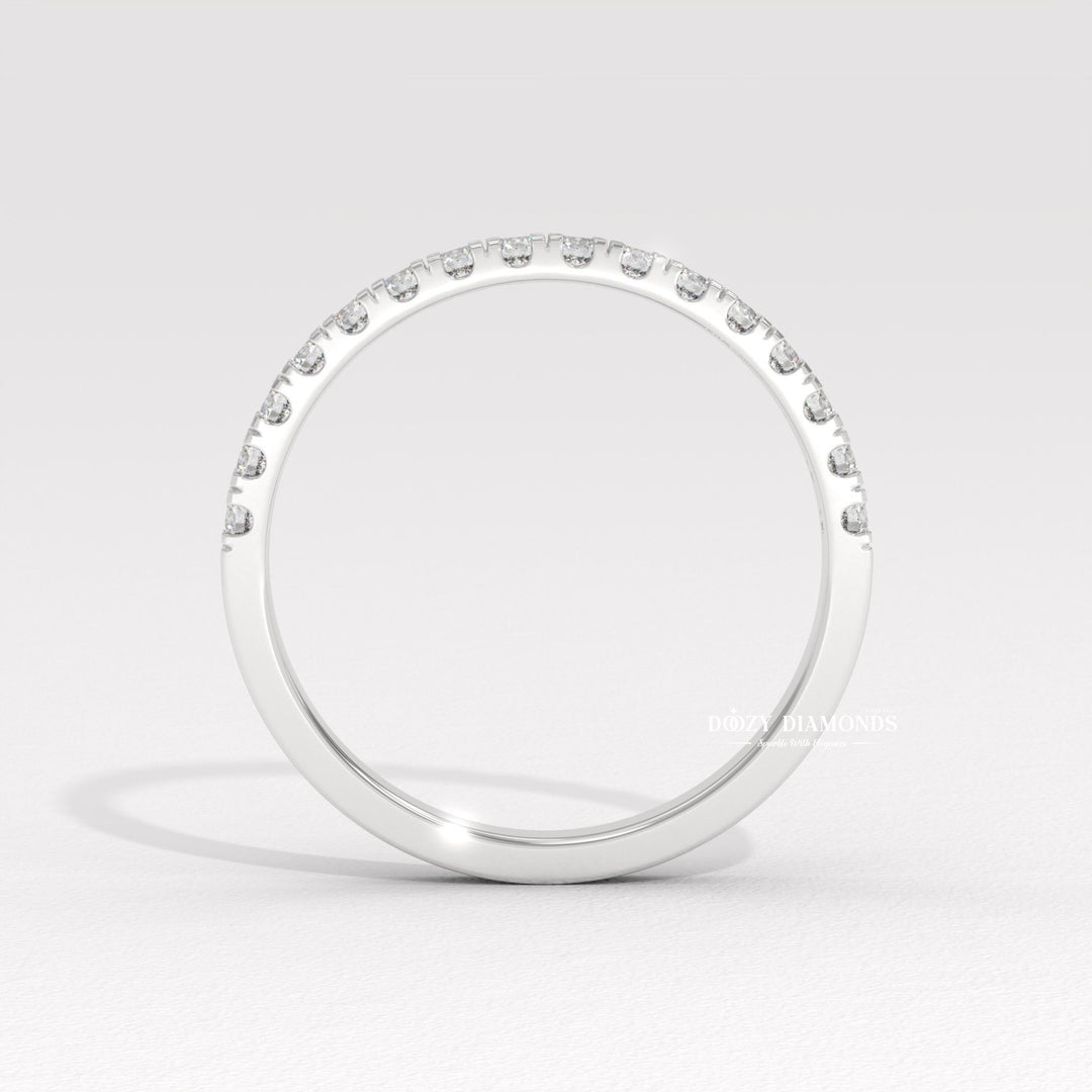 Simple Eternity diamond wedding band in rose gold