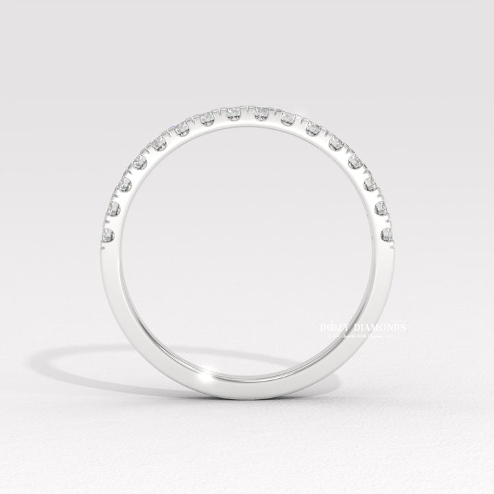 Simple Eternity diamond wedding band in rose gold
