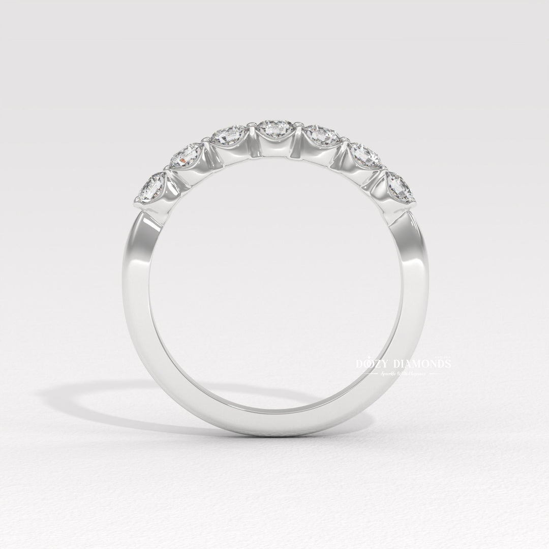 Bubble Stackable diamond wedding band in rose gold