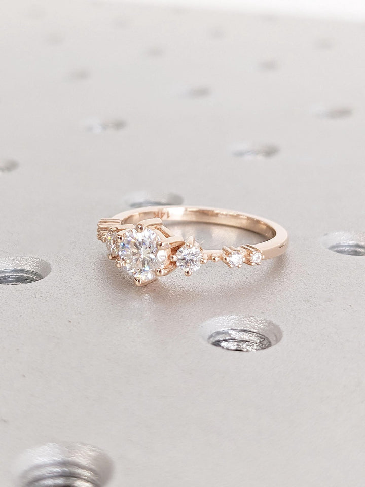 Classic round cluster engagement ring crafted for everyday wear