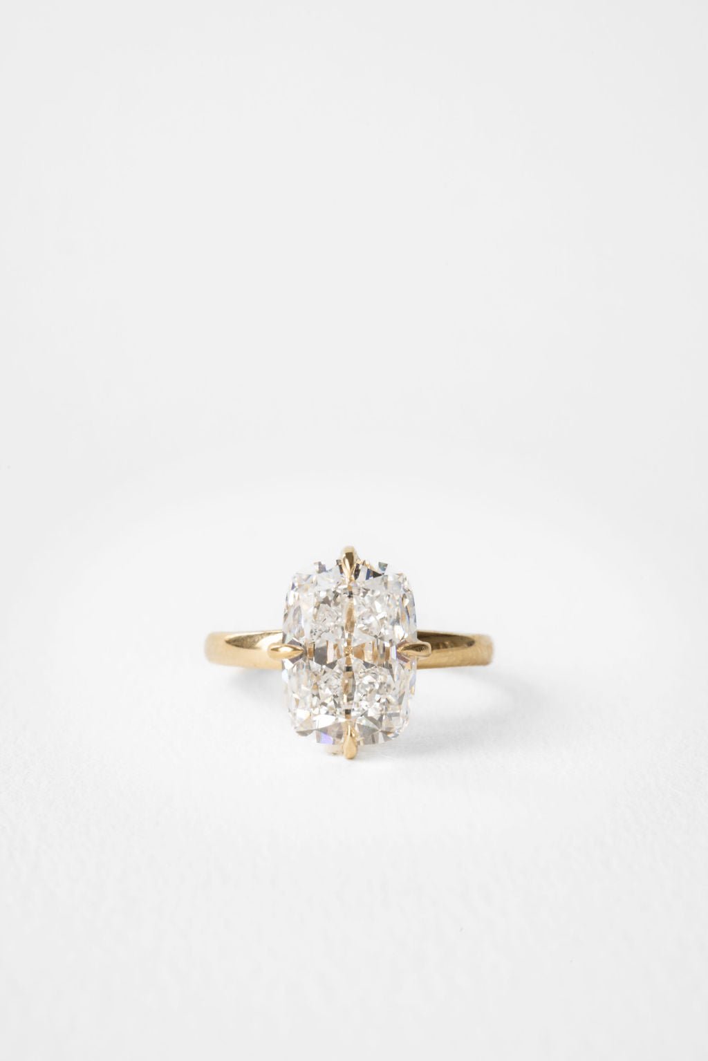 5.0CT Elongated Cushion F - VS Lab Grown Solitaire Diamond Bridal Ring Set - Doozy Diamonds