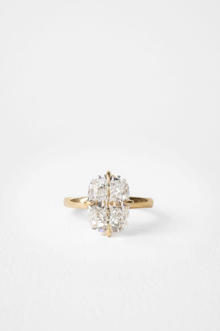 5.0CT Elongated Cushion F - VS Lab Grown Solitaire Diamond Bridal Ring Set - Doozy Diamonds