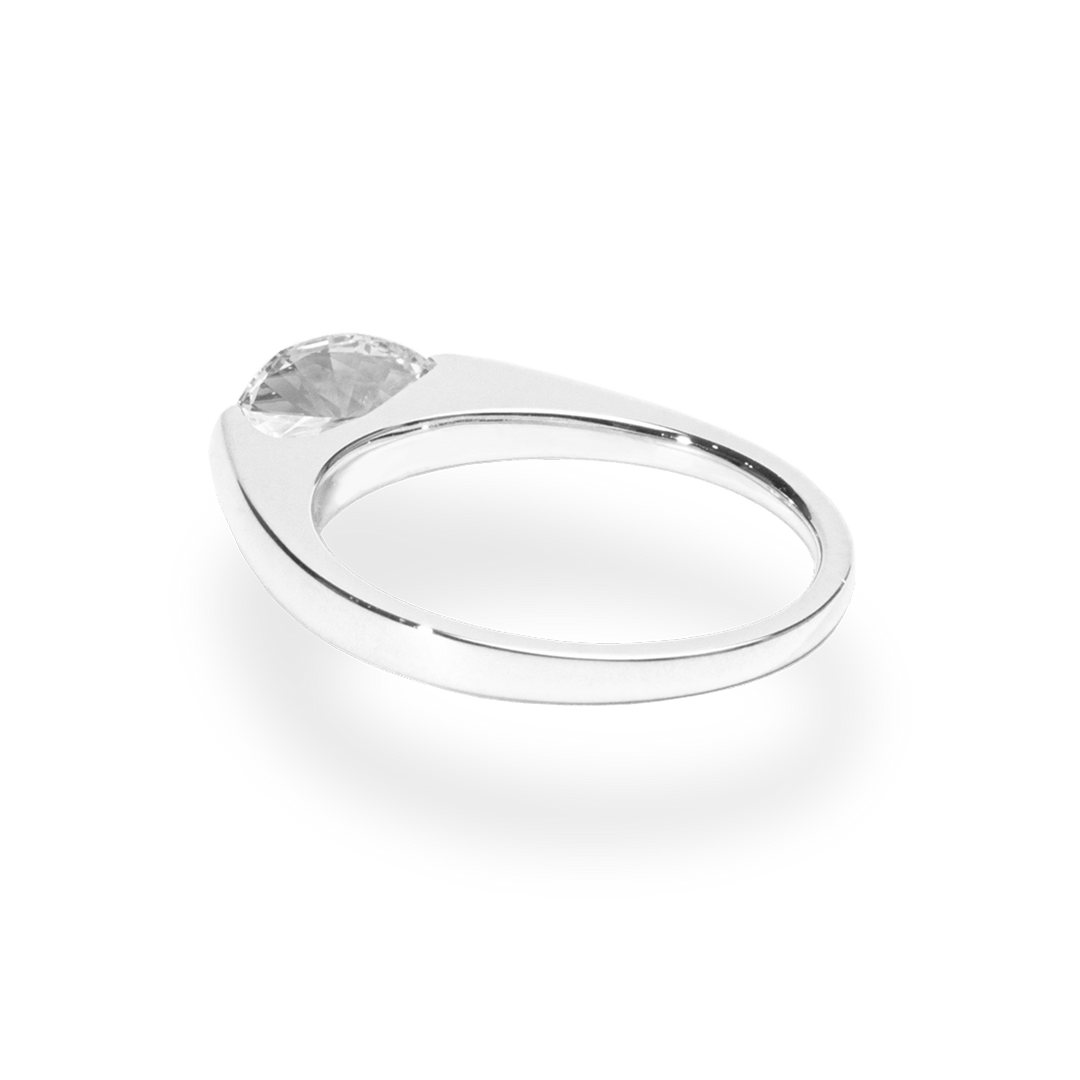 Pear solitaire lab grown diamond ring in jewelry gift box