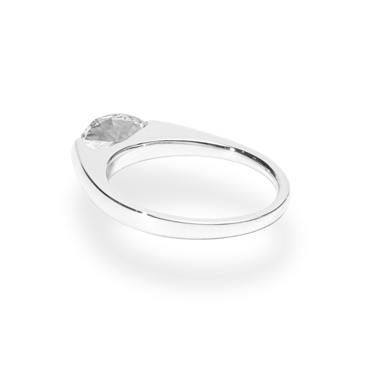 Pear solitaire lab grown diamond ring in jewelry gift box