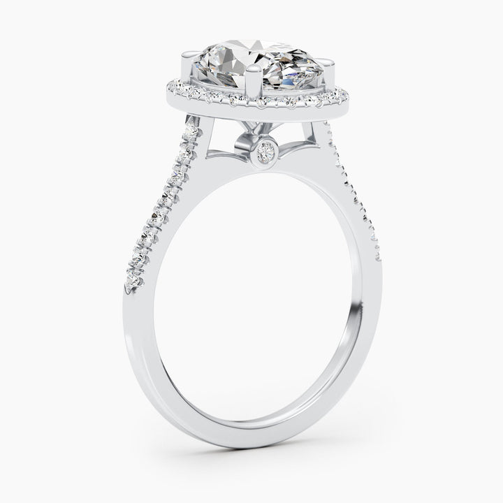 Shop oval cut pave lab grown diamond engagement ring online