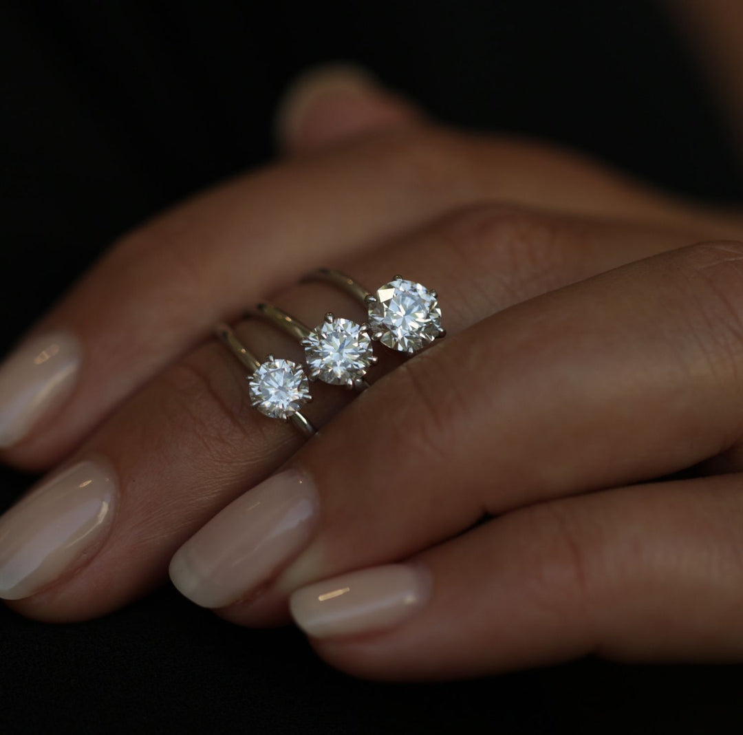 Premium round cut solitaire engagement ring crafted in solid gold