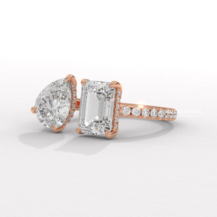 Shop pear cut solitaire lab grown diamond engagement ring online