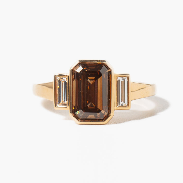 2.0CT emerald cut three stone engagement ring available to buy now