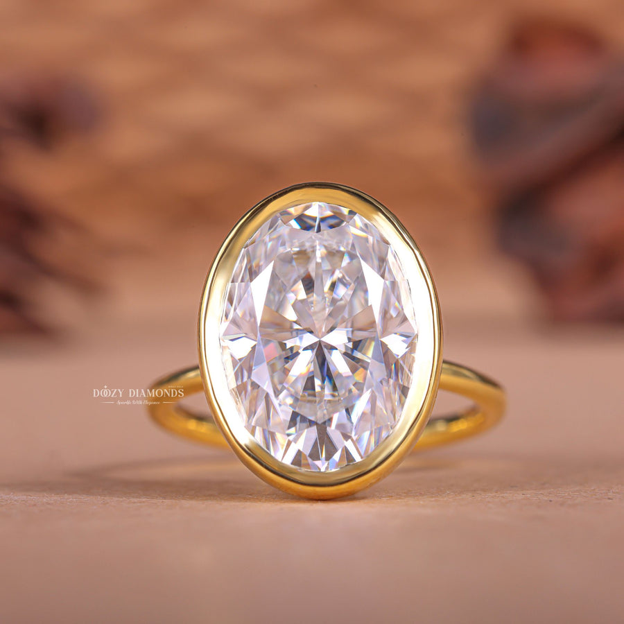 Shop oval bezel lab grown diamond engagement ring