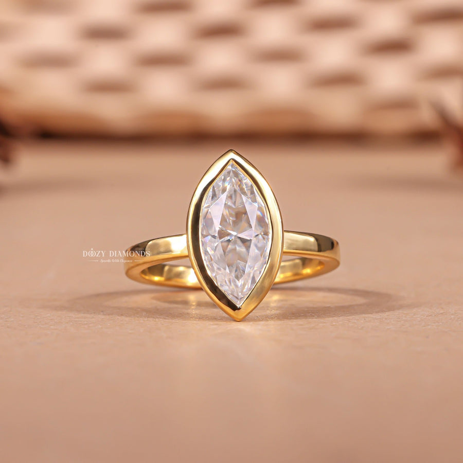 Discover marquise bezel lab grown diamond engagement ring online