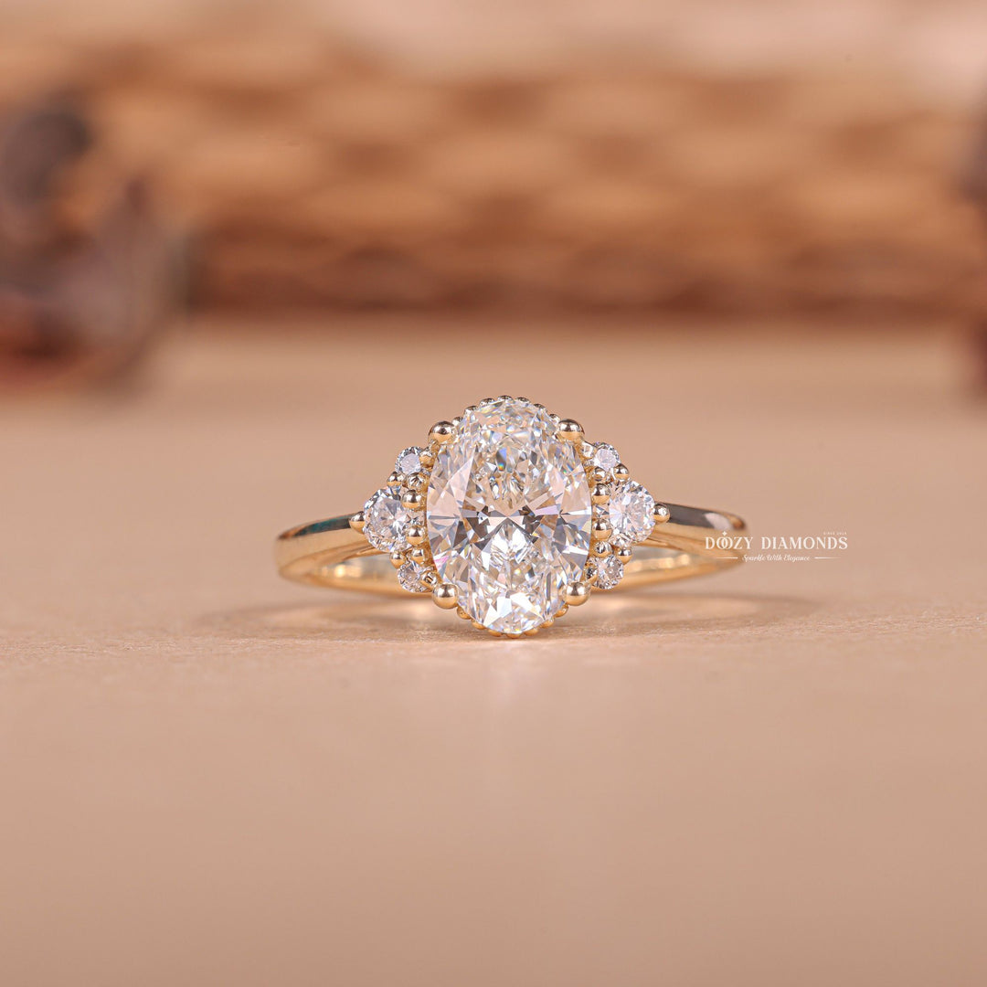2.0CT oval cut cluster engagement ring available to buy now
