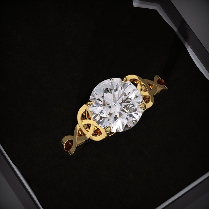 Discover round solitaire lab grown diamond engagement ring online