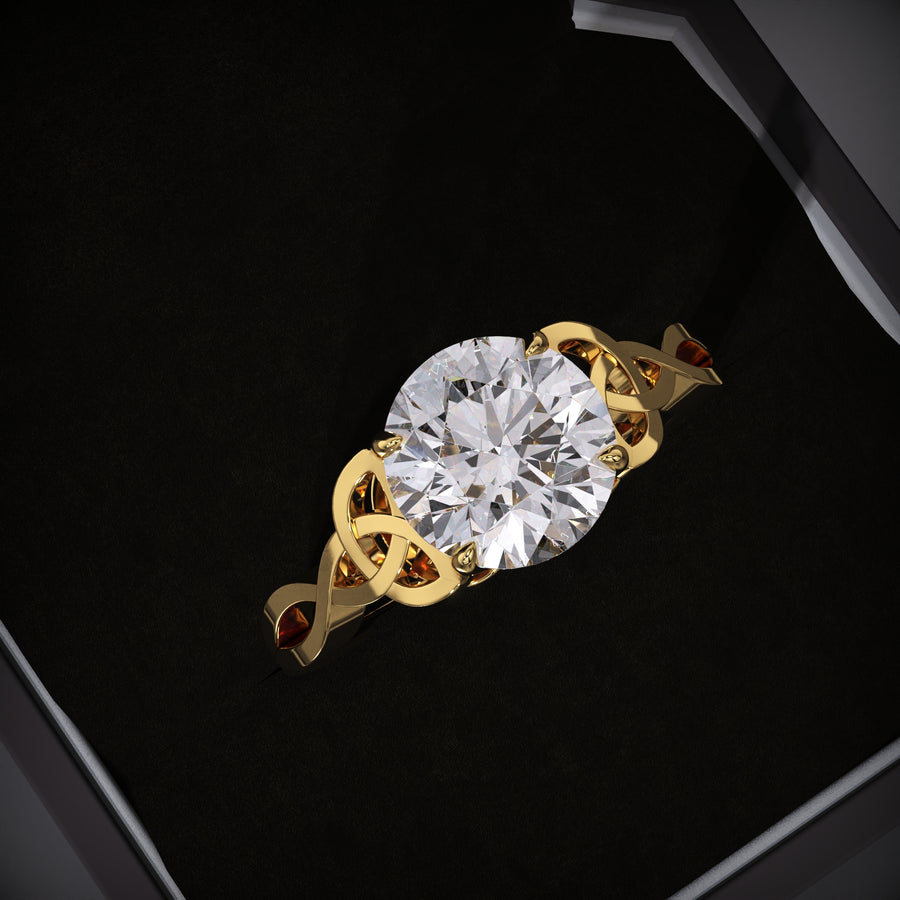 Discover round solitaire lab grown diamond engagement ring online