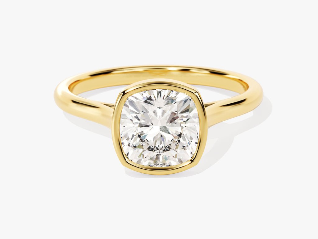 Discover cushion bezel lab grown diamond engagement ring online