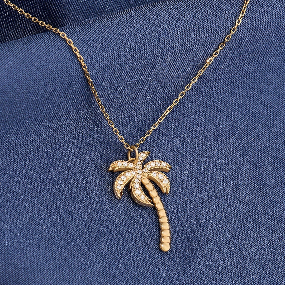 Palm Tree Lab-Grown Diamond Pendant for Women
