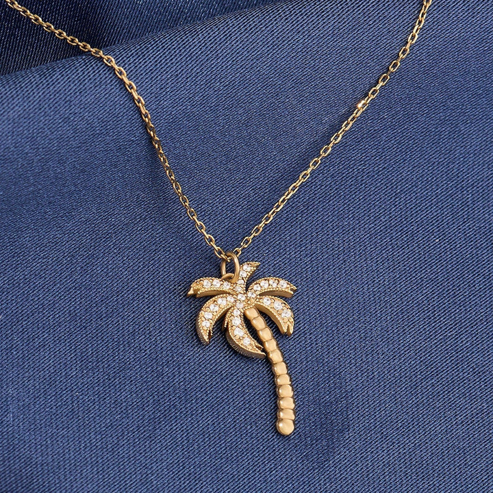 Palm Tree Lab-Grown Diamond Pendant for Women