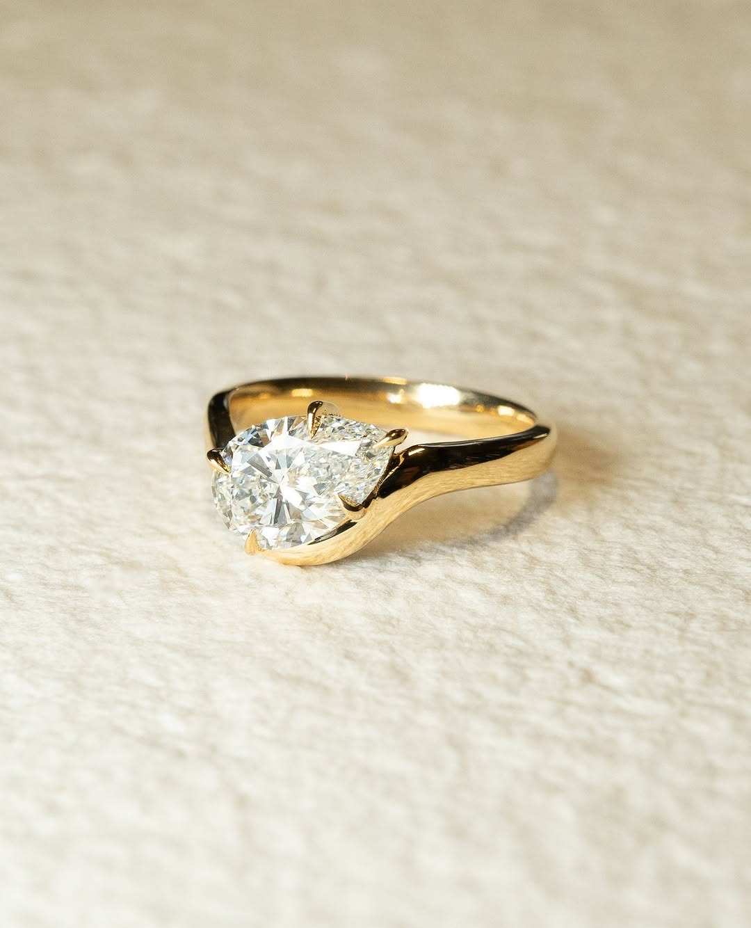 1.0 - 3.0 CT Pear Cut Lab Grown Diamond Unique Engagement Ring - Doozy Diamonds