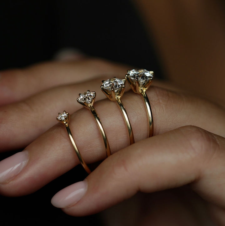 Shop the round cut solitaire engagement ring collection online