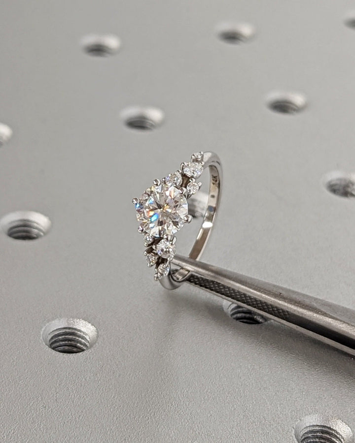 Shop round cluster lab grown diamond engagement ring