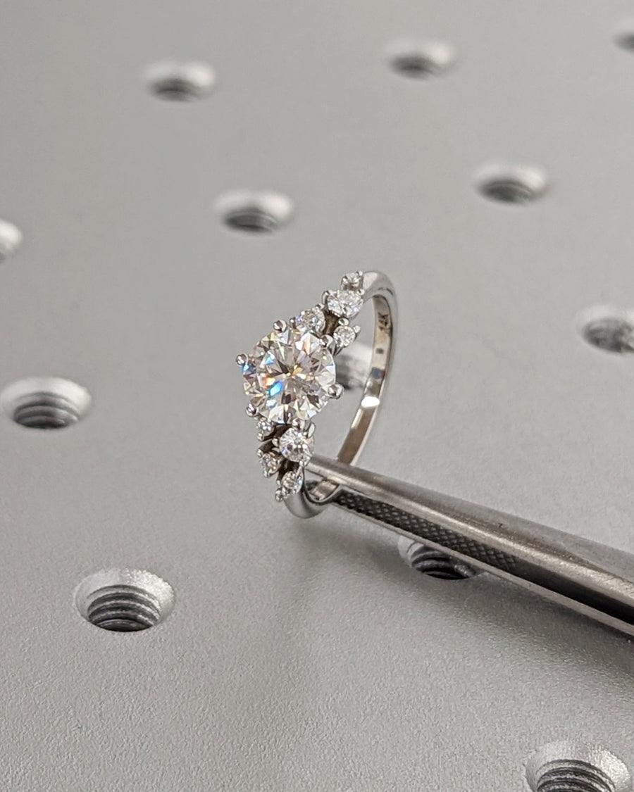 Shop round cluster lab grown diamond engagement ring