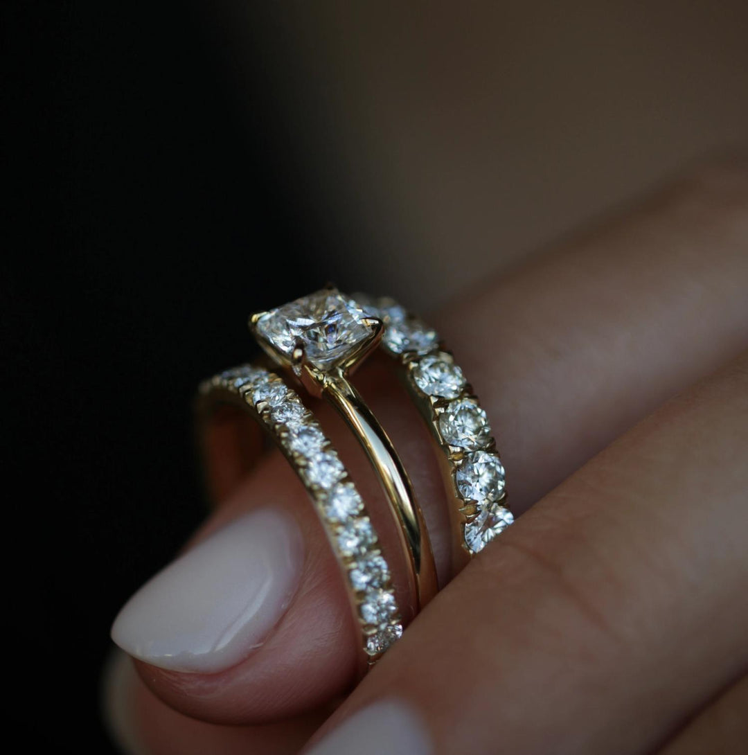 Cushion solitaire engagement ring with IGI certificate and packaging