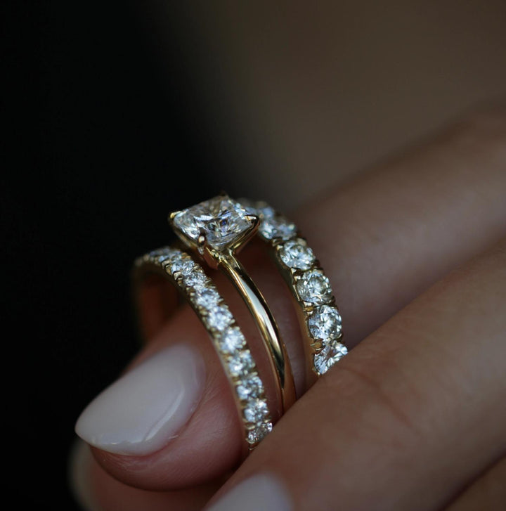Cushion solitaire engagement ring with IGI certificate and packaging
