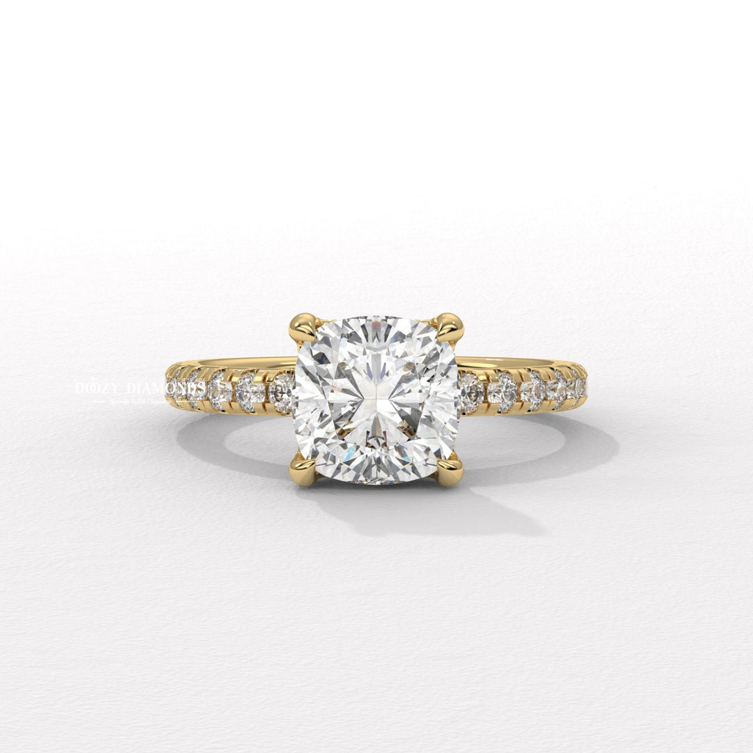 Discover cushion solitaire lab grown diamond engagement ring online