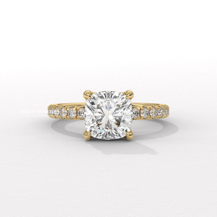 Discover cushion solitaire lab grown diamond engagement ring online