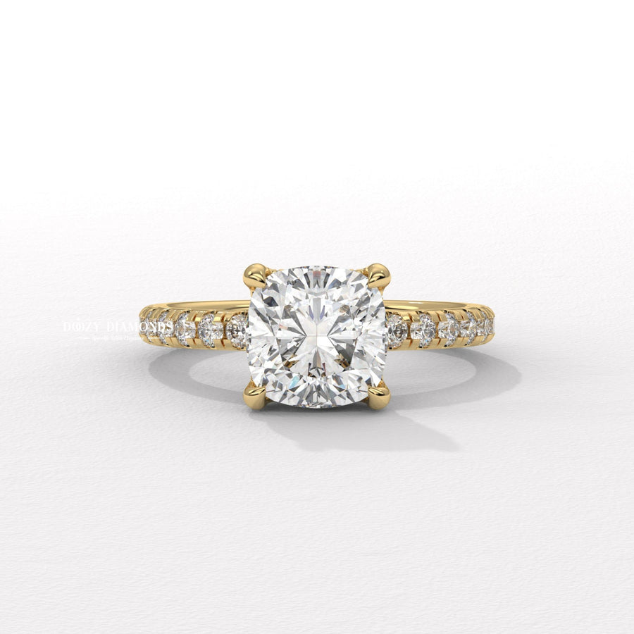 Discover cushion solitaire lab grown diamond engagement ring online