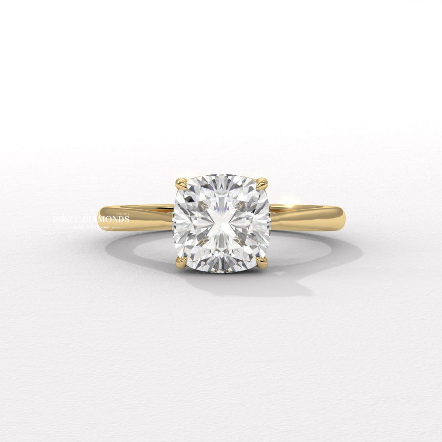 Buy cushion solitaire lab grown diamond engagement ring online