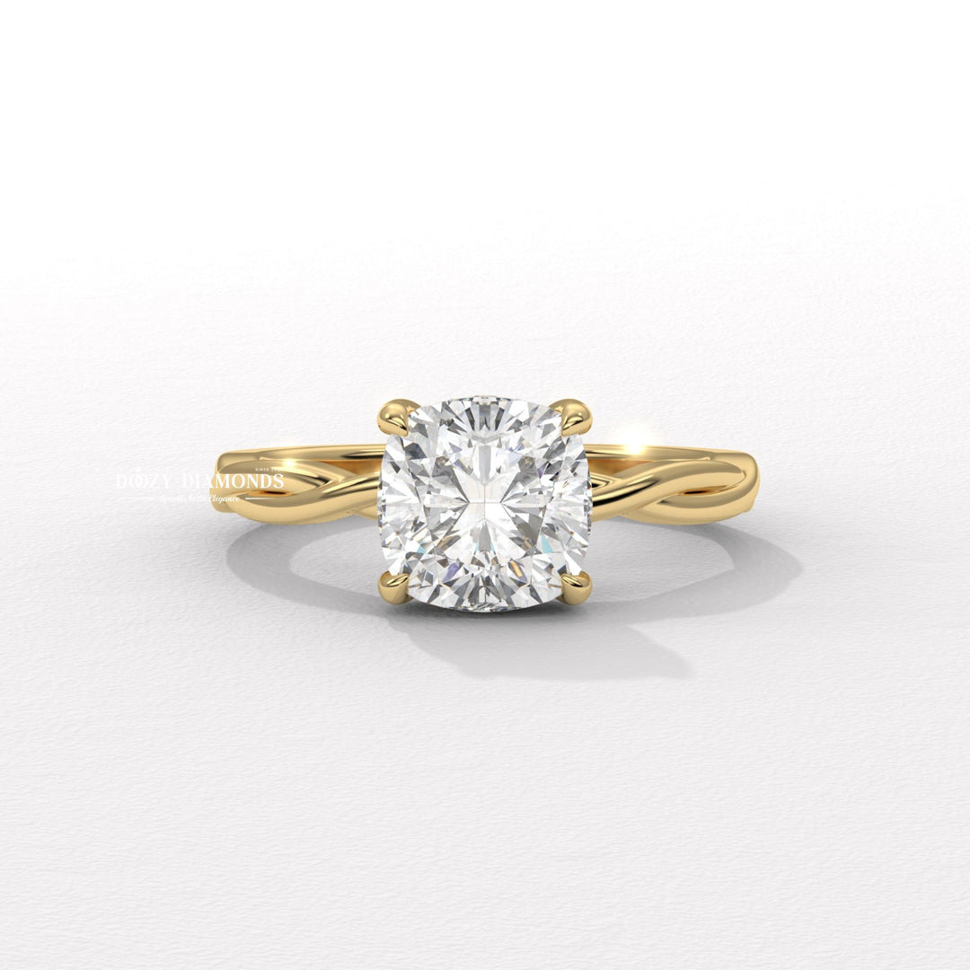 Discover cushion solitaire lab grown diamond engagement ring online