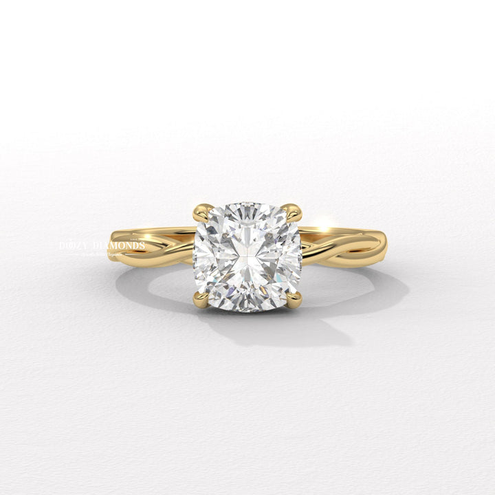 Discover cushion solitaire lab grown diamond engagement ring online