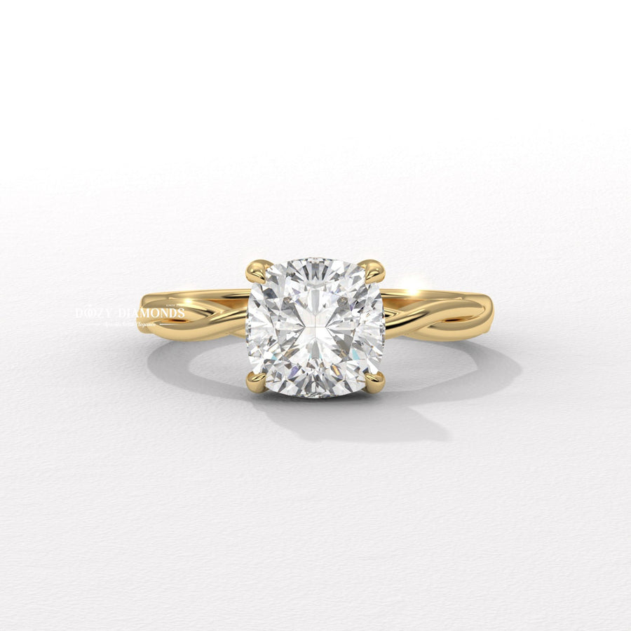 Discover cushion solitaire lab grown diamond engagement ring online