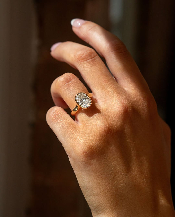 Buy 3.0CT cushion bezel lab grown diamond engagement ring online