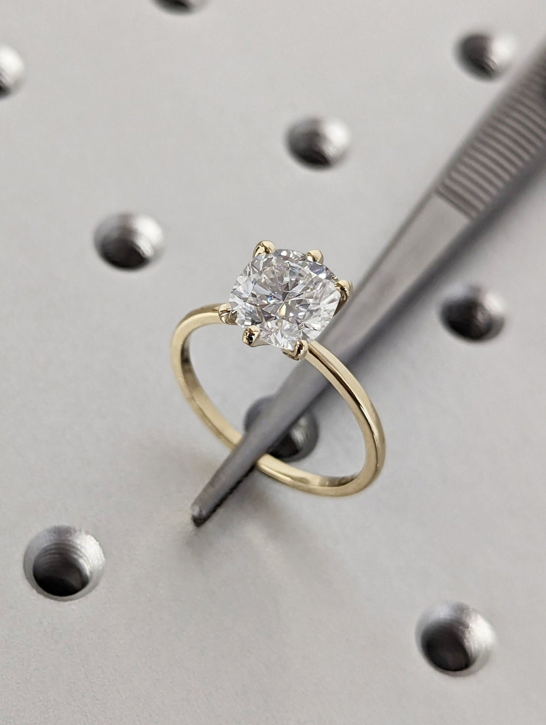 Shop cushion cut solitaire lab grown diamond engagement ring online