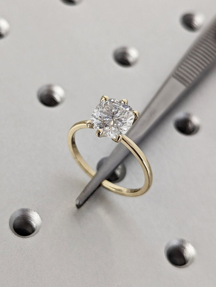 Shop cushion cut solitaire lab grown diamond engagement ring online