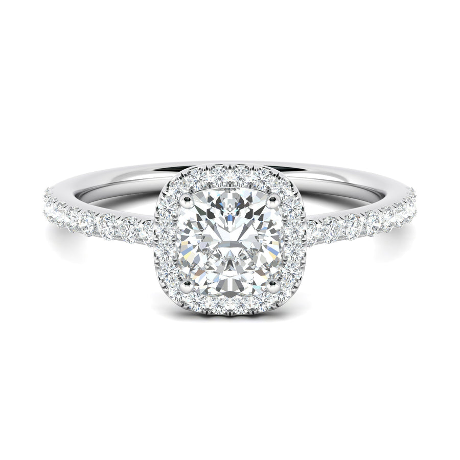 Shop cushion pave lab grown diamond engagement ring
