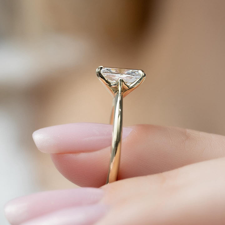 Cushion solitaire engagement ring with certified lab grown diamond