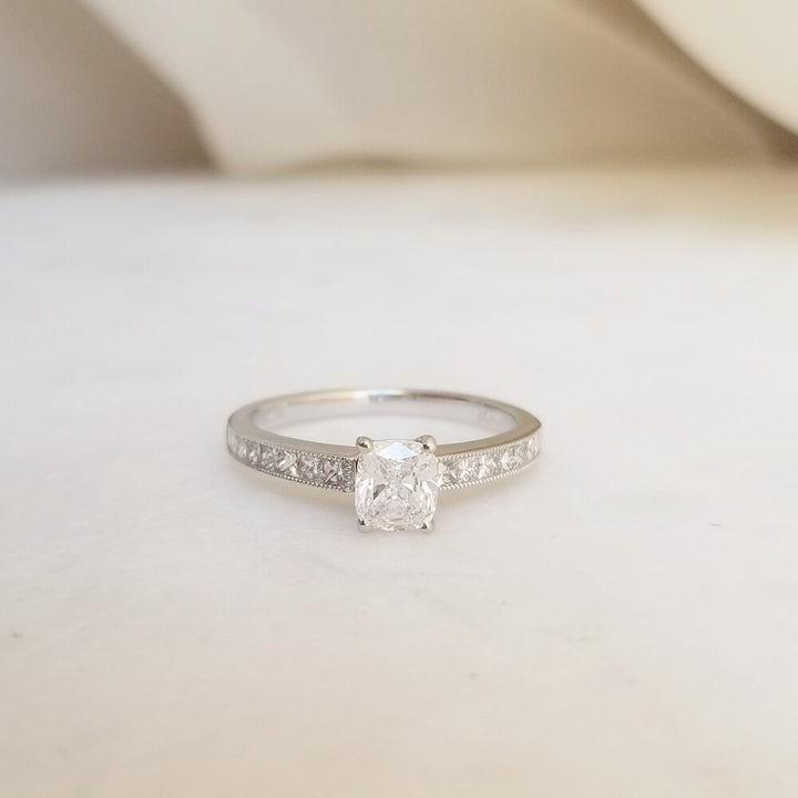 Discover cushion solitaire lab grown diamond engagement ring online