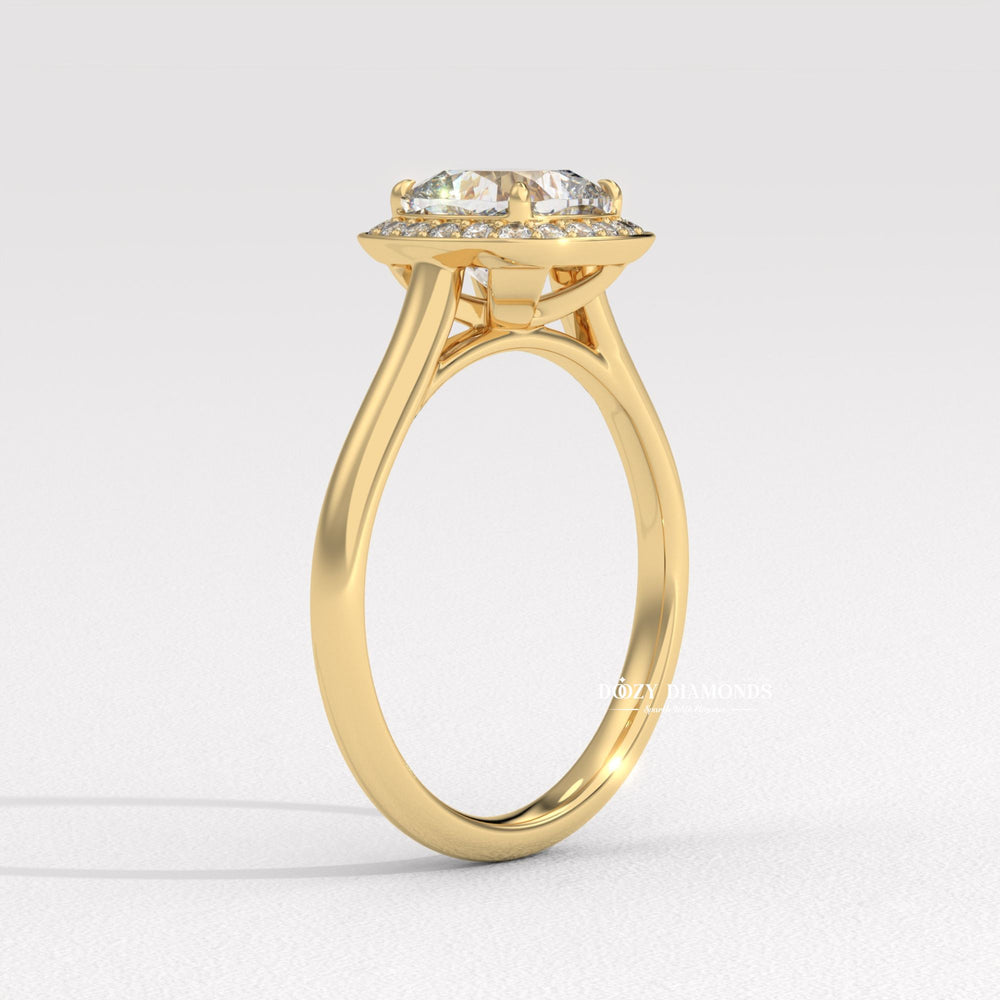 Shop cushion cut halo lab grown diamond engagement ring online